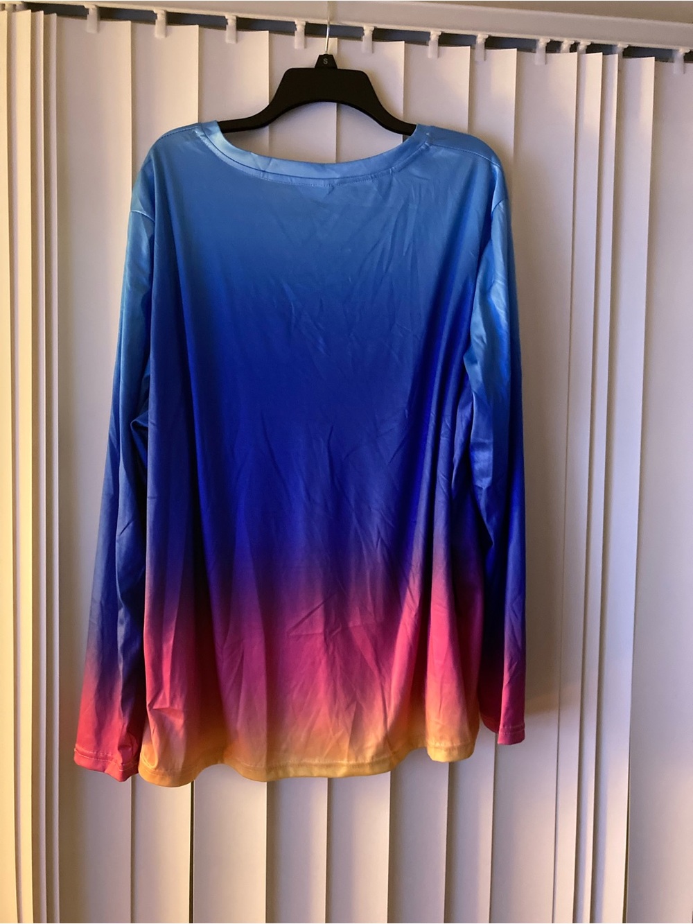 Ombre Blue to Pink Long Sleeve Top